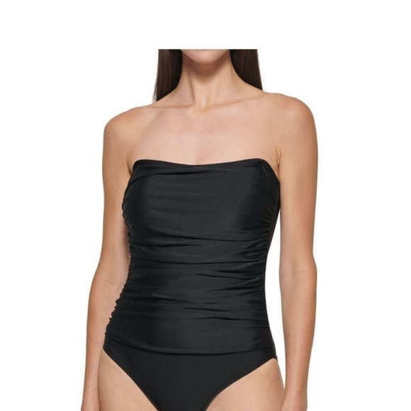 DKNY One Piece Swimsuit Black with removable strap New With Tag NWT - Picture 4 of 8